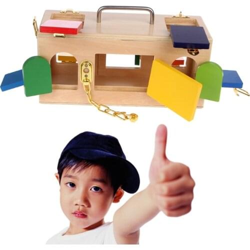 Montessori Colorful Lock Box Kids Children Educational Preschool Training Toys