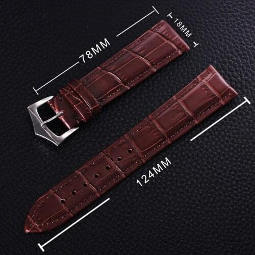 Rayal Brown Black Genuine Leather Watch Strap Buckle 18mm 20mm 22mm 24mm Replacement Band for Mechanical Watches Men Women