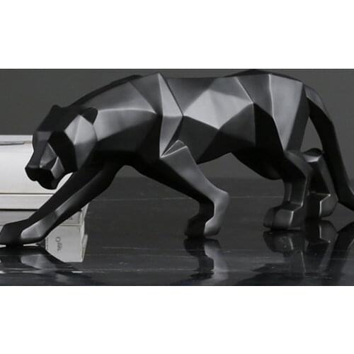 Nordic Cheetah Resin Statue Animal Abstract Geometric Style Shop Home Office Desktop Size Two Kinds Of Decorations Gifts