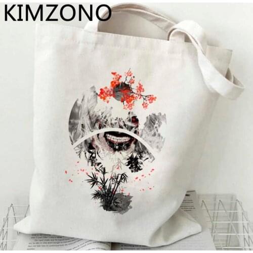 Tokyo Ghoul shopping bag reusable canvas bolso jute bag tote shopper bag jute sac cabas ecobag foldable sac toile