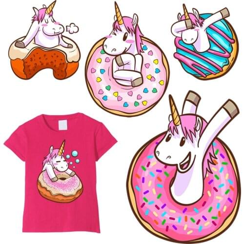 Iron On Patches Unicorn Thermo Transfer For Child Women Clothes Stickers Diy Cartoon Parches For T-shirt Heat Transfer Vinyl New