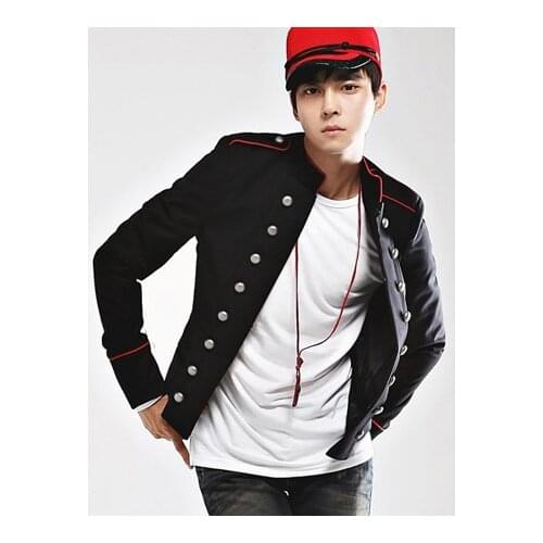 Slim Korean Mens Fashion Leisure Suit Small Suit Uniform Tunic Personality Free Shipping / M-xxl
