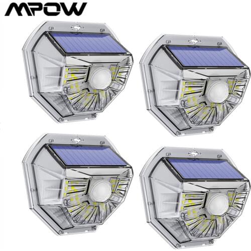 2Pcs/4Pcs Upgarded Solar Garden Light 40 LED Mpow IP67 Waterproof PIR Motion Sensor Light for Garage Yard Deck Pathway Garden