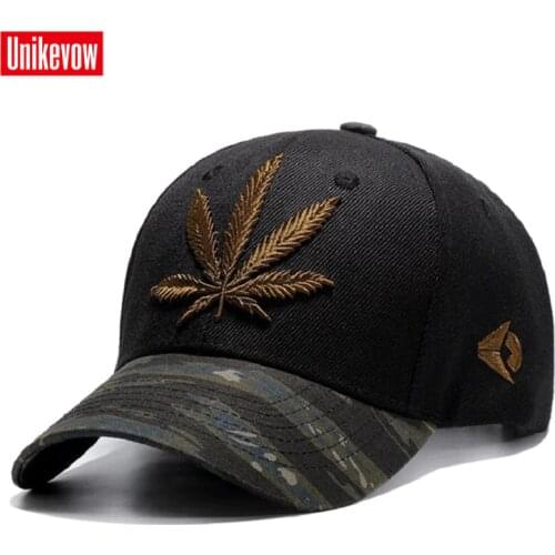 UNIKEVOW High quality Baseball Cap Unisex Sports Leisure Hats Leaf Embroidery Sport Cap For Men And Women Hip Hop Hats
