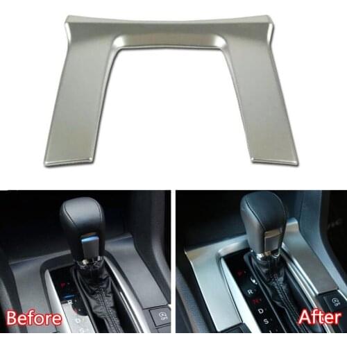 YAQUICKA Car Interior Accessories Gear Shift Panel Cover Trim Molding Styling For Honda Civic 10th 2016 2017 Chrome ABS Matte