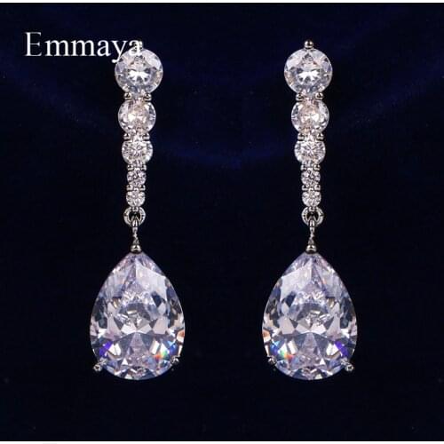 Emmaya Charming Classic Waterdrop Appearance Earring AAA Zirconia Six Colors For Women Elegant Dress-up In Wedding party Gift