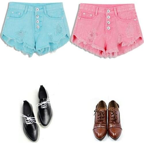 Hot Sale 2016 summer new womens hole washing ultrashort high waist denim shorts women jeans drop shipping wholesale and retail