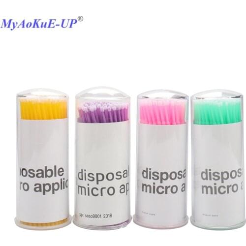 300 pcs Disposable Individual Applicators Micro Brushes In Tube Eyelash Mascara Wands Makeup Brushes Eyelash Extension Tools