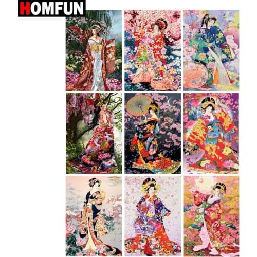 HOMFUN Full Square/Round Drill 5D DIY Diamond Painting "Beauty character" 3D Embroidery Cross Stitch 5D Home Decor Gift