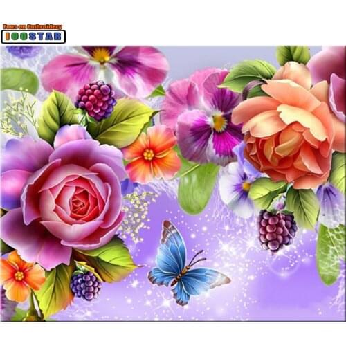 Diy Diamond Painting Cross Stitch 3D Diamond Mosaic Set Full Round/Square Diamond Embroidery Handmade Needlework Butterfly rose