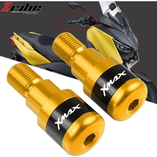 LOGO Customized CNC Aluminum Motorcycle Handle Hand Bar Ends Handlebar Grips End For YAMAHA XMAX 400 250 125 YP 400 MAJESTY