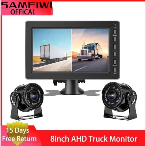 AHD 8 inch Truck monitor for Cars Vehicle Monitor Driving Recorder Dual Lens Front/Rear HD Night Vision Reverse Camera