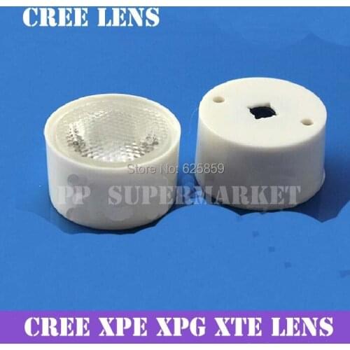 Free Shipping 100pcs 90 Degree CREE XPE/XPG/XTE Lens + White Holders