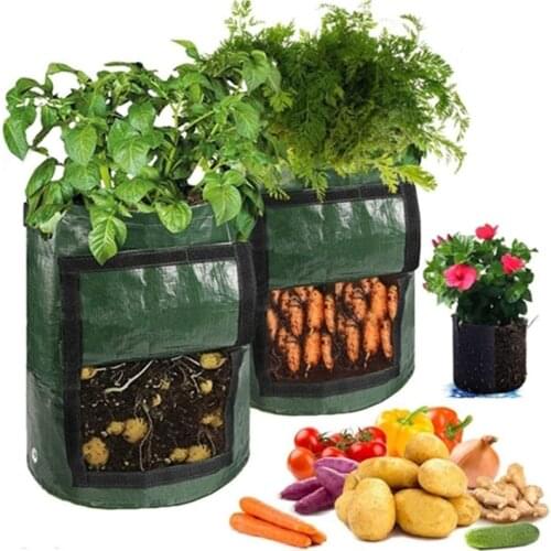 DIY Potato Growing Bag With Window Plant Container Filter Water Detachable Velcro Flower Vegetable Thicken Pots Garden Supplies