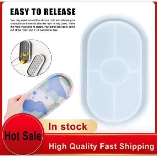 Concrete Oval Mold Ashtray Coaster Square Flexible Silicone Tray Mold Epoxy DIY ResinCraft Clay Resin Molds Plaster Mold Tool