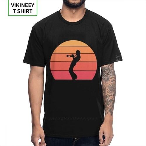 Round Neck Quality Miles Davis Trumpet Sunset High Street Tee Shirts Shirt For Man Hip Hop Custom Cotton T-Shirt