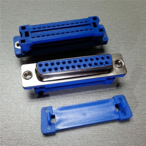 5PCS DIDC25 DB25 Female serial port Connector IDC crimp Type D-Sub COM CONNECTORS 25pin socket 25p Adapter FOR ribbon cable wire