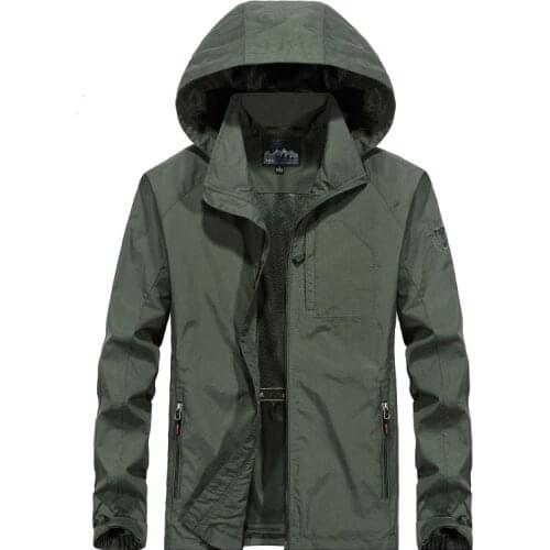 Mens Waterproof Military Jacket Spring Autumn Men Casual Windbreaker Jackets Mens Breathable Hooded Outdoor Coats Clothes 6XL