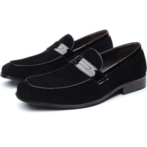 Suede Leather Men Loafers Dress Shoes Slip On Male Shoes Casual Shoes Men Party Wedding Footwear