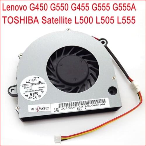 New Laptop CPU Cooling Fan For Lenovo G450 G550 G455 G555 G555A TOSHIBA Satellite L500 L505 L555 Laptop CPU Cooling Fan