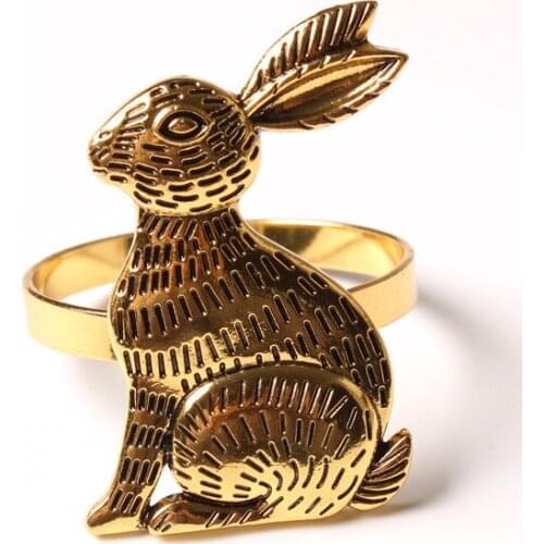 Easter Rabbit Napkin Holder 1pcs High Quality Alloy Cute Durable Delicate Napkin Ring For Bar Restaurant Party Dinner