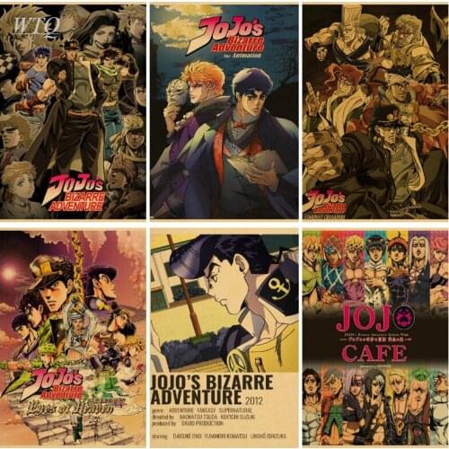 Jojo Bizarre Adventure Anime Posters Retro Poster Wall Posters Home Decor Wall Art Canvas Painting Photos for Childrens Room