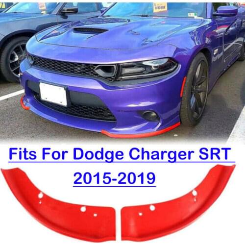 Fits 15-19 Dodge Charger SRT Scat Pack Front Bumper Lip Splitter Protector Pair