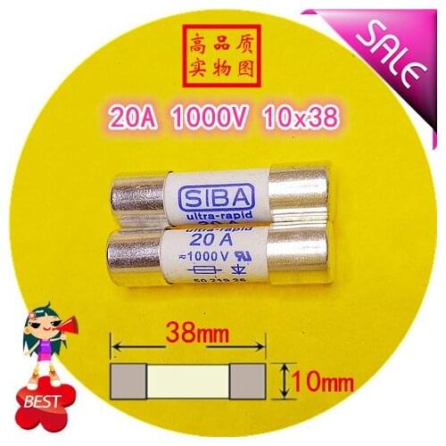 SIBA Fuse 20A 1000V 10x38mm Multimeter Special Fuse Tube Ceramic Fuse