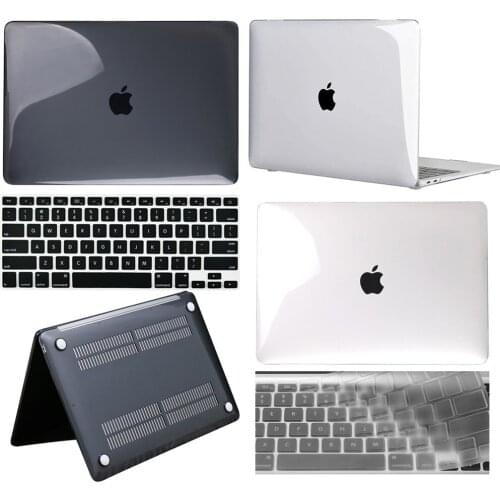 Clear/Black Hard shell for Macbook Air 13 Retina Pro 11 12 13 15 16/Pro A2251 A2289A2338 M1 2020 Laptop Case with Keyboard Cover