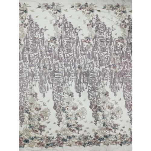 Luxury L-566834 African French Lace Fabric with beads High Quality African Tulle Lace Fabric For Wedding Fabric