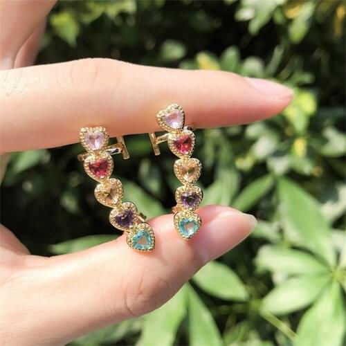 White Black Gold Colorful AAA Cubic Zirconia Clip Earrings Fashion Jewelry Earring Female Wedding Party Gift For Womens jewelry