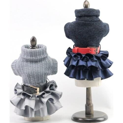Pet Dog Woolen Dresses Princess Cupcake Dress Suit For Small Puppy Dogs Cat Chihuahua Autumn Winter Wedding Party Clothes