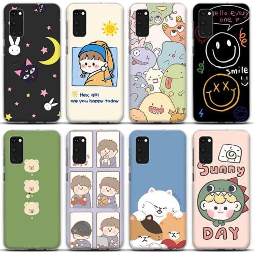 HD Cute cartoon pattern Phone Case For Samsung Galaxy S20 S21 Ultra S10 S10E S9 S8 S7 Note 20 10 9 8 Plus Edge silicone Case