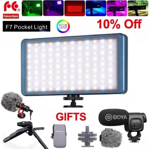 Falcon Eyes F7 RGB Light LED Lamp Selfie Shoe Mount 16Effects Video Photo Photography Vlog Lighting 12W PK Manbily Aputure MC
