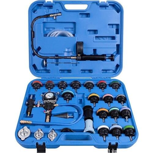 28pcs Water Tank Leakage Tester Universal Radiator Pressure Tester Kit Car Cooling System Tester Detector Pressure Gauge