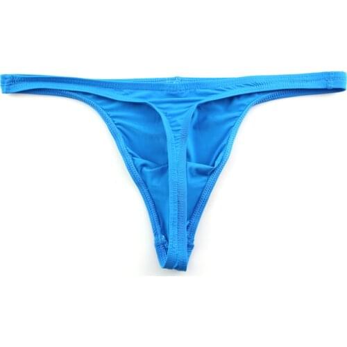 Sexy Mens Underwear Gay Mens Thong and G string Ice Silk Soft Jockstrap Erotic Penis Pouch Panties Tanga Hombre Mankini HT026