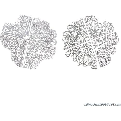 P8DE Corner Flower Envelope Decoration Carbon Steel Cutting Dies DIY Scrapbooking Photo Album Embossing Paper Cards Making