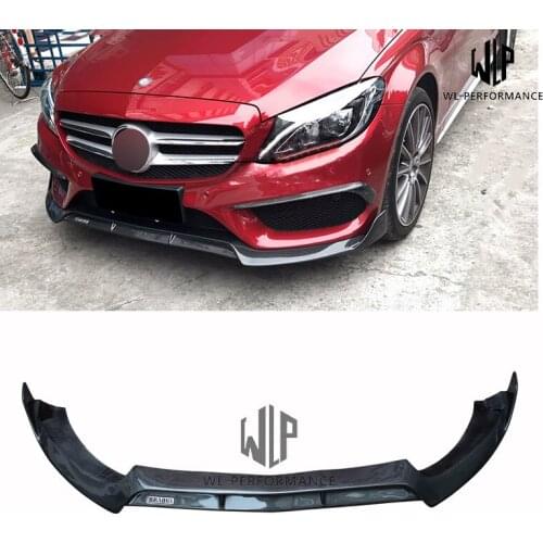 W205 High Quality Carbon Fiber Front Lip Splitter Car Styling Fit For Merceders-Benz C Class W205 Car Body Kit 15-UP