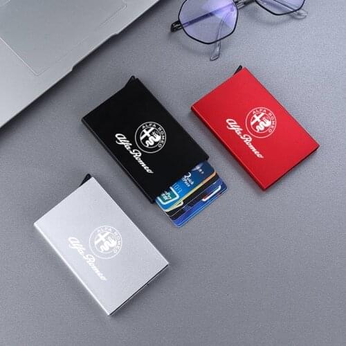 RFID Anti-theft Credit Card Holder Thin ID Card Case Bank Card Case For Alfa Romeo giulia stelvio giulietta 159 147 156 166