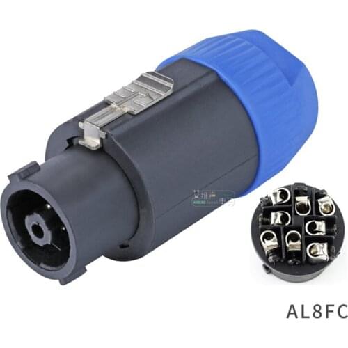 1Pcs professional speaker plug SPEAKON audio plug 8-core ohm plug stage NL8FC HIFI connector