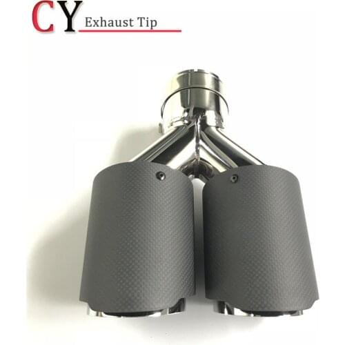 1 PCS Double Matte Carbon Fiber Car Exhaust Pipes Auto Universal Muffler Exhaust System Pipes Car Accessories
