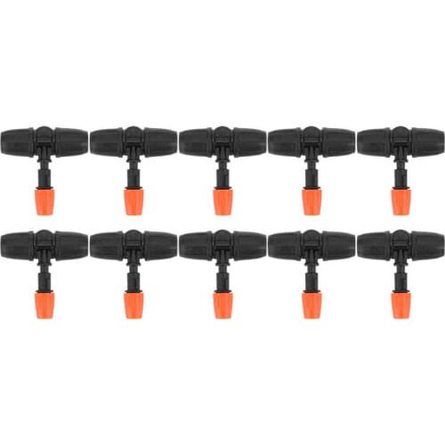 10Pcs Garden Tee Connector With Adjustable Misting Nozzle For 8/12 Tube Irrigation Accessories