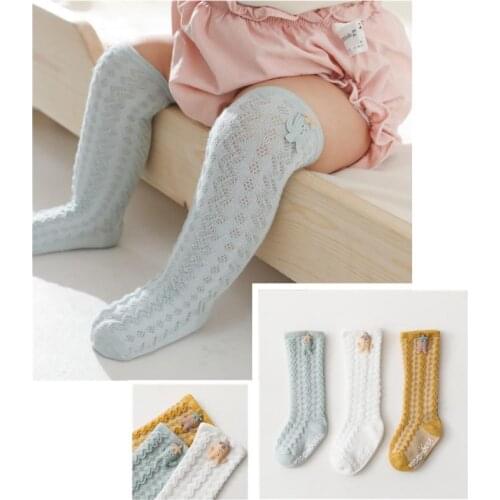 3 Pairs Spring Summer Thin Mesh Baby Socks Childrens Breathable Stockings Combed Cotton Socks For 0-5 Y Kids Boys Girls Socks