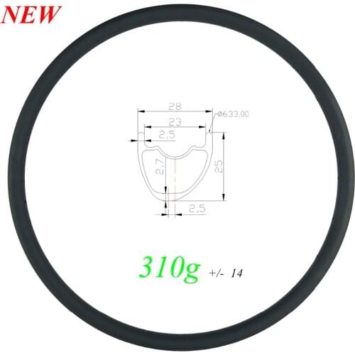 310g ULTRA LIGHT 29er MTB XC 28mm asymmetric carbon rim tubeless UD 3K 12K matte glossy 24H 28H 32H 29in mountain gravel wheel