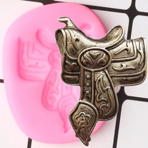 3D Horse Saddle Silicone Molds Fondant Mold DIY Party Cake Decorating Tools Polymer Clay Biscuit Baking Candy Chocolate Moulds