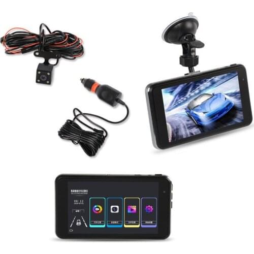 4 inch touch screen driving recorder HD night vision 1080P dual mirror car driving DVR parking monitoring