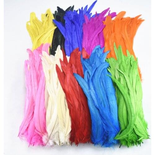 50Pcs Natural Rooster Feather Far Crafts 10-12"/25-30CM Rooster Tail Feathers Pheasant Feathers Decoration Feathers for Clothes