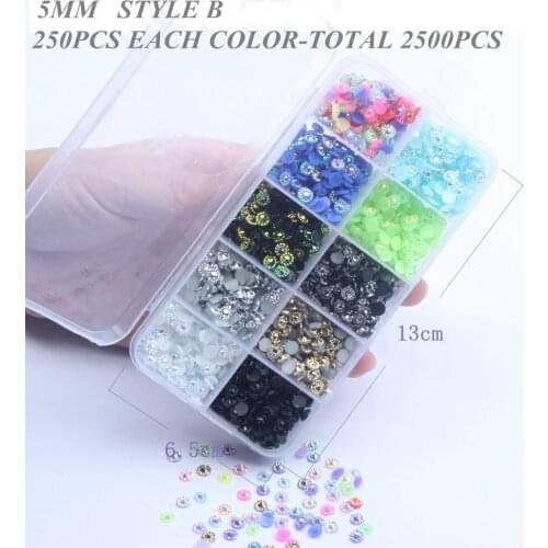 500pcs 5mm Sunflower Jelly AB Color Resin Rhinesstones Flatback Glue On 3D Nail Art Decoration DIY Phone Craft Jewelry Stones