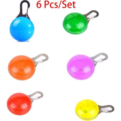 6pcs/set Pet Collar Pendant LED dog collar Night light pendant security luminous pendant Collar pet supplies dog accessories