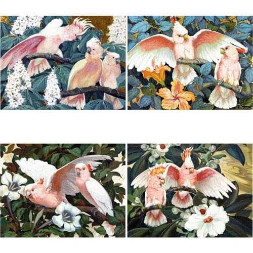 Diy 5d Full Diamond Embroidery Animal Square Round Diamond Painting Tree Branch Parrot Mosaic Furniture Decoration Hobby Gift